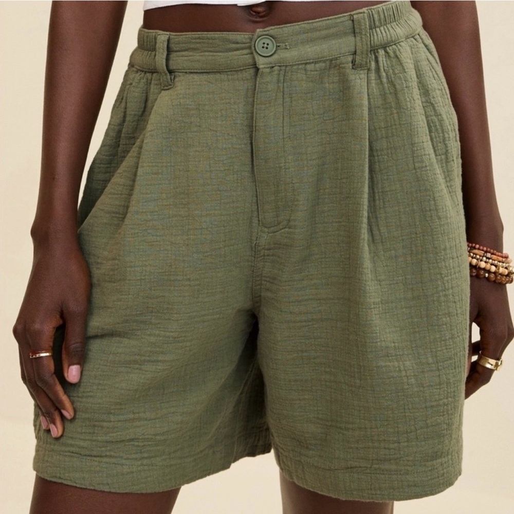 AERIE Gauze Daybreak Trouser Shorts Sz XL NWT - Picture 2 of 10